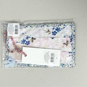 NWT LoveShackFancy Protective Face Mask Morning Daffodil Brilliant Blue 2-Sided